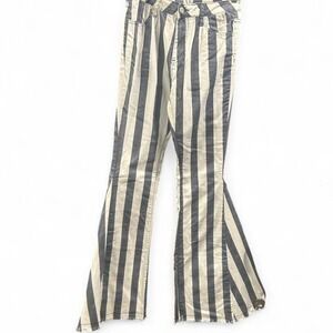 Women's blue and white‎ striped "Rodeo Queen" super flared/bellbottoms M NWT